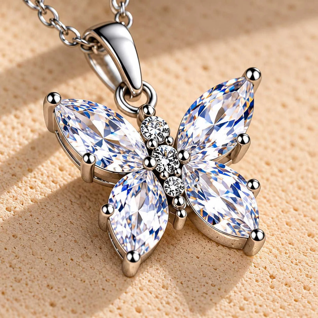 Conjunto Borboleta com cristal austríaco e zircónia cúbica