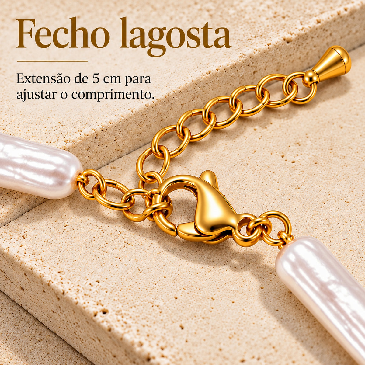 Detalhe dos elementos alongados e das zircónias cúbicas coloridas da Pulseira NARA.