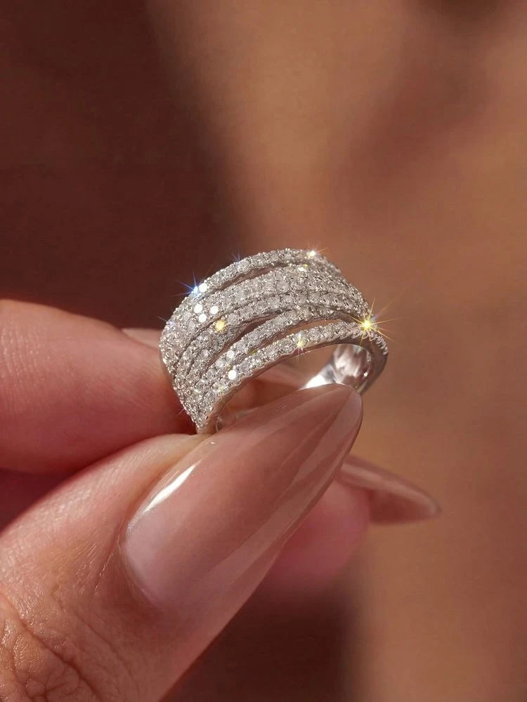 Anel Aurora em Prata 925 com Zircónia Brilhante