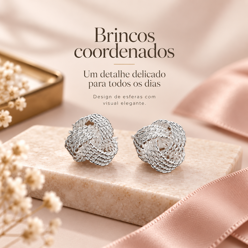 Brincos do Conjunto EIRA com design de esferas