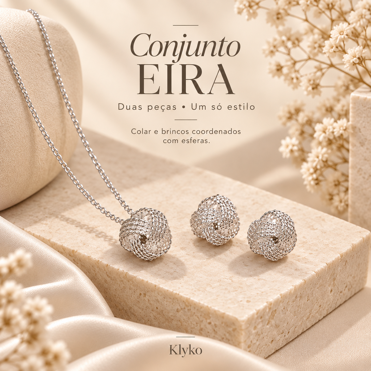 Conjunto EIRA com colar e brincos coordenados