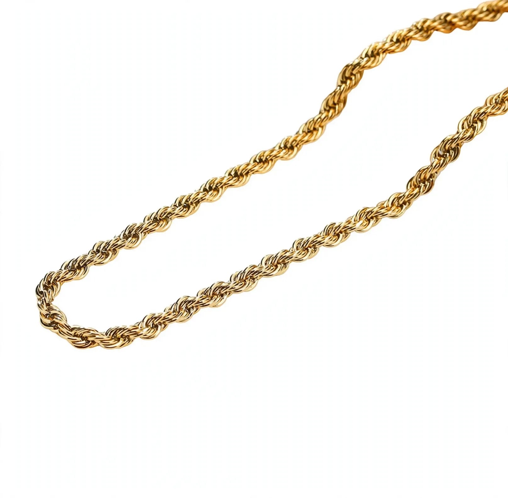 Colar corrente rope dourada para mulher - aço inoxidável hipoalergénico e resistente à água - Klyko Portugal